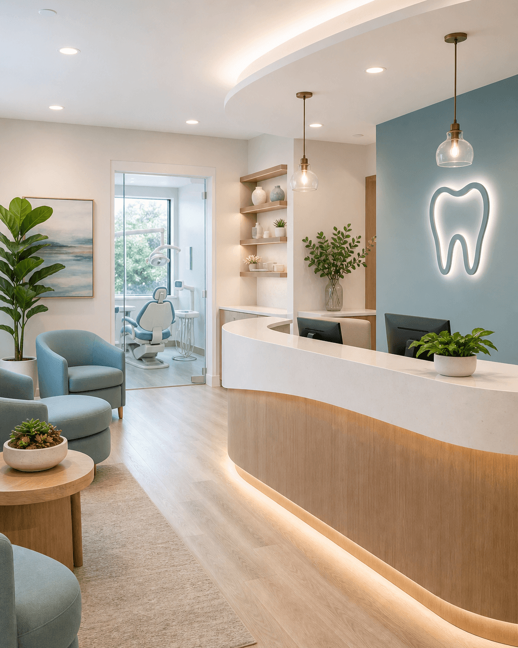 Modern dental clinic reception