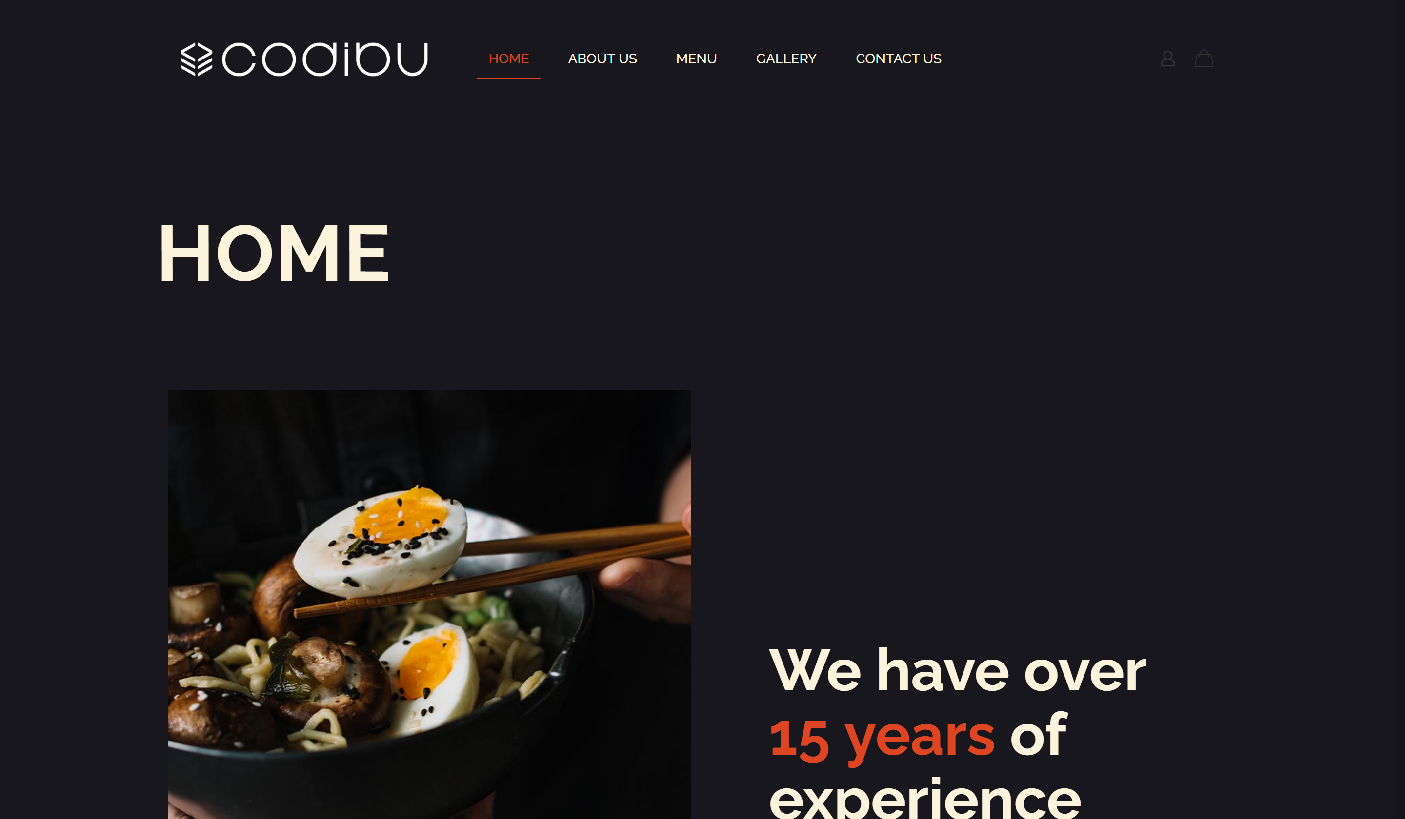 Finished restaurant website homepage preview